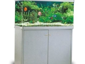 ACUARIO VIDRIO, DE 240 LTS., MEDIDAS ( 120 X 40 X 63 ), ILUMINACIÓN 30 W. x1 / ( MUEBLE SEPARADO)