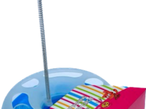 JUGETE P/GATO, BASE REDONDA CON PLUMAS - DS066