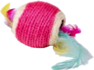 JUGUETE P/GATOS, PELOTA CON PLUMAS. - DS525